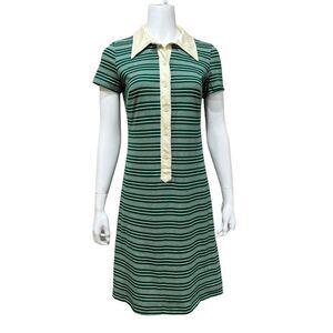 Vintage Green Beige Dress